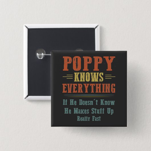 Poppy weiß alles button (Vorne & Hinten)