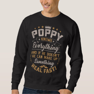 Poppy weiß alles Männer Vintag Opa Sweatshirt