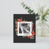 Poppy Wildblumen Dark Wedding Foto Save the Date (Stehend Vorderseite)