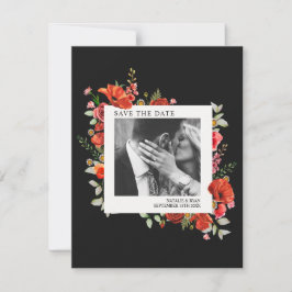 Poppy Wildblumen Dark Wedding Foto Save the Date
