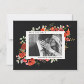Poppy Wildblumen Dark Wedding Foto Save the Date (Vorderseite)