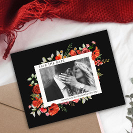 Poppy Wildblumen Dark Wedding Foto Save the Date