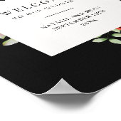 Poppy Wildblumen Dunkle Monogramm Hochzeit Poster (Ecke)