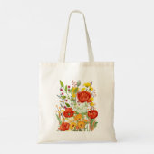 Poppy & Wildflowers Tote Bag – Floral Spring Desig Tragetasche (Rückseite)