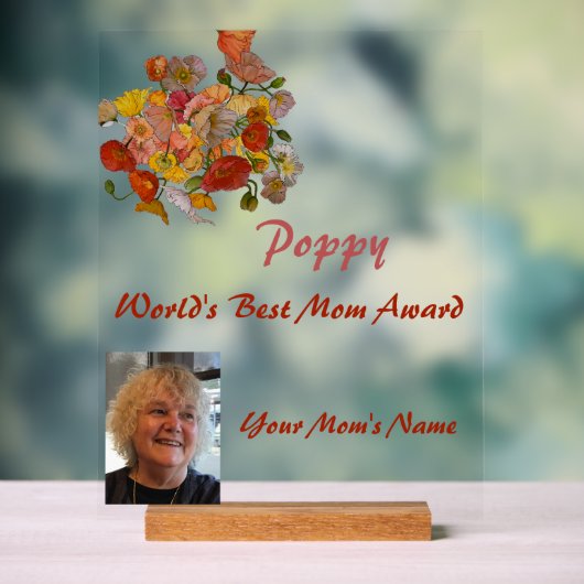 Poppy World's Best Mama Award Acrylschild (Neutral)