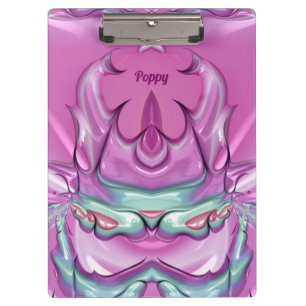POPPY ~WOW! STÄRKEN! Rosa Grau Weiß und Cerealien Klemmbrett