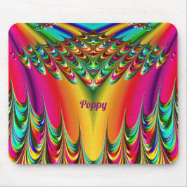 POPPY ~ Zany Hot Yellow, Blue, Green und Pink Mousepad