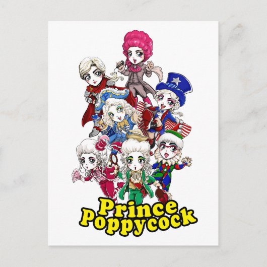 Poppycock Party Postkarte (Vorderseite)