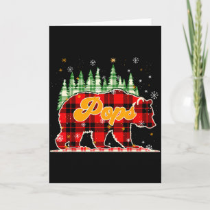 Pops Bär Weihnachten Rot Schwarz Kariert Familie P Karte