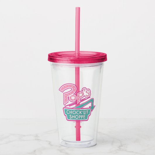Pops Chock'Lit Shoppe Pink-Logo Acryltrinkbecher (Vorderseite)