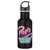 Pops Chock'Lit Shoppe Pink-Logo Edelstahlflasche (Vorderseite)