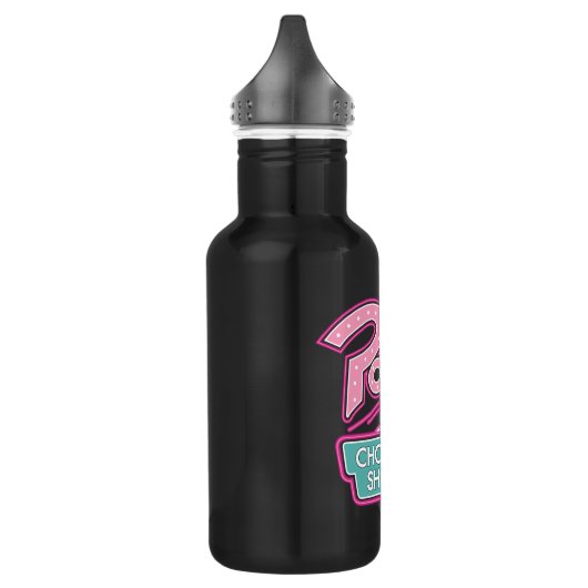 Pops Chock'Lit Shoppe Pink-Logo Edelstahlflasche (Links)