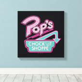 Pops Chock'Lit Shoppe Pink-Logo Leinwanddruck (Insitu (Holzboden))
