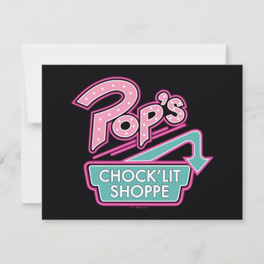 Pops Chock'Lit Shoppe Pink-Logo Mitteilungskarte (Vorderseite)