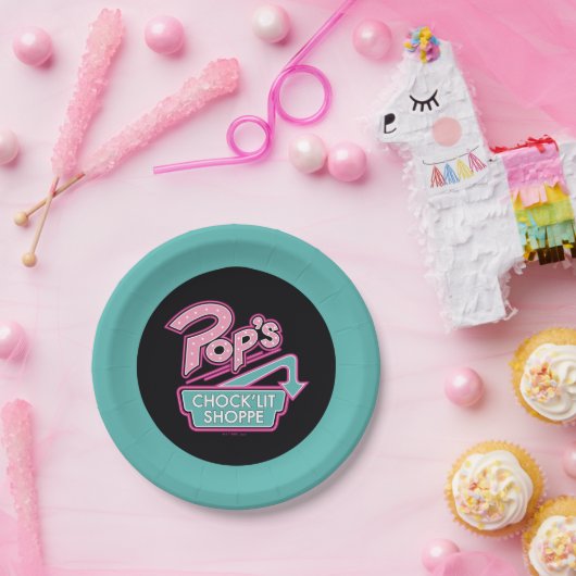Pops Chock'Lit Shoppe Pink-Logo Pappteller (Party)