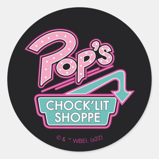 Pops Chock'Lit Shoppe Pink-Logo Runder Aufkleber (Vorderseite)