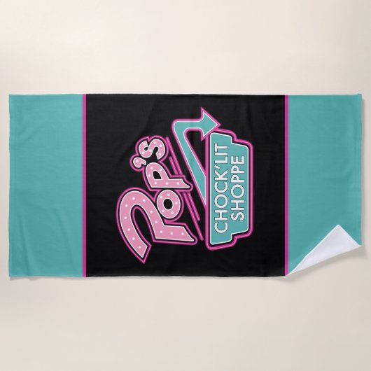 Pops Chock'Lit Shoppe Pink-Logo Strandtuch (Vorderseite)
