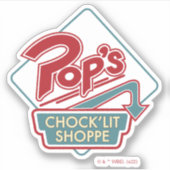 Pops Chock'Lit Shoppe Rotes Logo Aufkleber (Vorderseite)