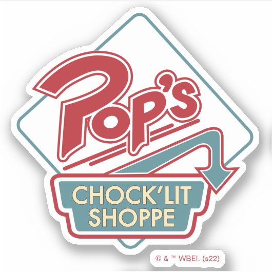 Pops Chock'Lit Shoppe Rotes Logo Aufkleber (Vorderseite)