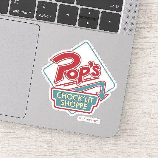 Pops Chock'Lit Shoppe Rotes Logo Aufkleber (Detail)