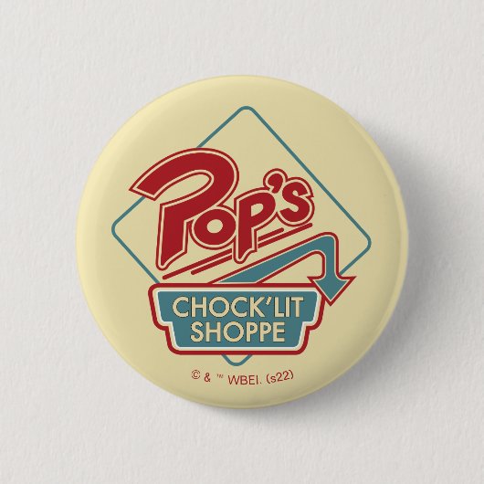 Pops Chock'Lit Shoppe Rotes Logo Button (Vorderseite)