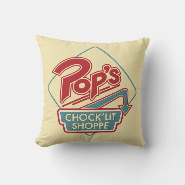 Pops Chock'Lit Shoppe Rotes Logo Kissen (Vorderseite)