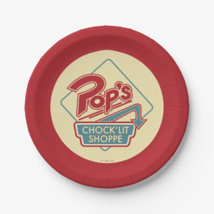 Pops Chock'Lit Shoppe Rotes Logo Pappteller