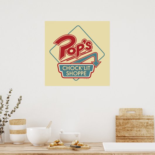 Pops Chock'Lit Shoppe Rotes Logo Poster (Küche)
