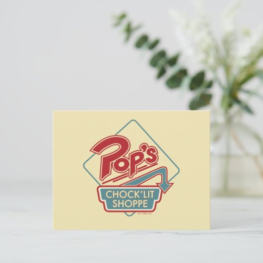 Pops Chock'Lit Shoppe Rotes Logo Postkarte (Stehend Vorderseite)