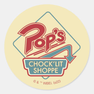 Pops Chock'Lit Shoppe Rotes Logo Runder Aufkleber