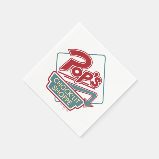 Pops Chock'Lit Shoppe Rotes Logo Serviette (Ecke)