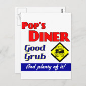 Pops Diner Kitchen Art Postkarte (Vorne/Hinten)