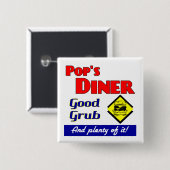 Pops Diner Kitchen Schaltfläche Button (Vorne & Hinten)