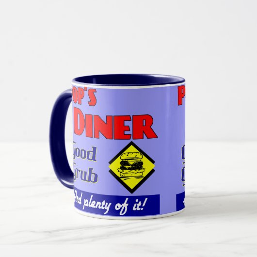 Pops Diner Retro Art Kaffee Tasse (Vorderseite Links)