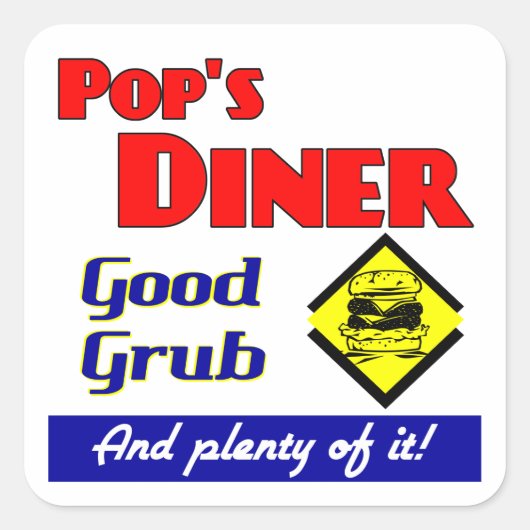 Pops Diner Retro Kitchen Sprichwort Sticker (Vorderseite)