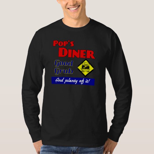 Pops Diner Retro Küche T - Shirt (Vorderseite)