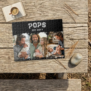 Pops Est Jahr 3 Foto-Andenken Varsity-Stil Puzzle