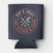 Pops Grill Personalisiertes Jahr etabliert Dosenkühler (Vorderseite)