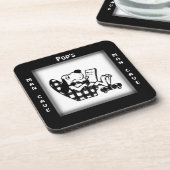 Pops Man Höhle Personalisiert Square Untersetzer (Linke Seite)
