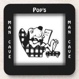 Pops Man Höhle Personalisiert Square Untersetzer