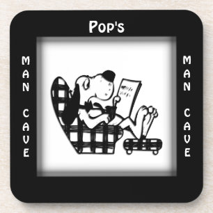 Pops Man Höhle Personalisiert Square Untersetzer