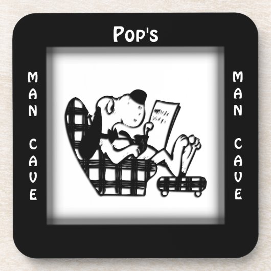Pops Man Höhle Personalisiert Square Untersetzer (Vorderseite)