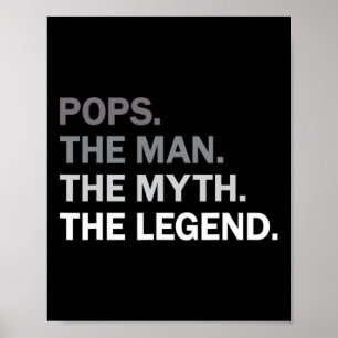 Pops Man Myth Legend Grandpa Vatertag Geburtstag Poster