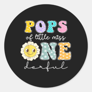 Pops Of Little Wonderful 1. Geburtstag 1. Geburtst Runder Aufkleber