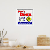 Pops Restaurant Retro Print Poster (Küche)