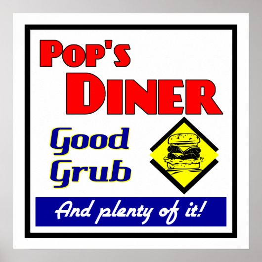 Pops Restaurant Retro Print Poster (Vorne)