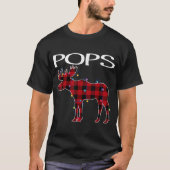 Pops Weihnachts-Karo-Elch-Design T-Shirt (Vorderseite)