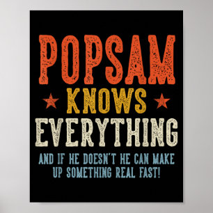 Popsam weiß alles Vatertag Retro Vintage Poster