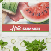 Popscles and Watermelon, HELLO SOMMER Geschirrtuch (Gefaltet)