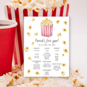 Popscorn First Birthday Milestone Geburtstag Poster